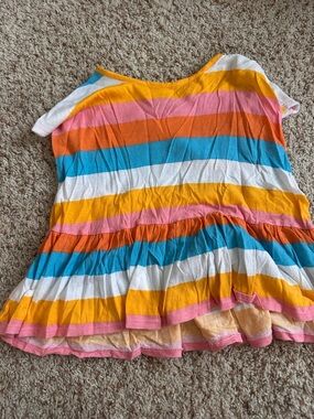 Tucker + Tate Vibrant Striped Tee in Yellow, Orange, Blue, Pink, White